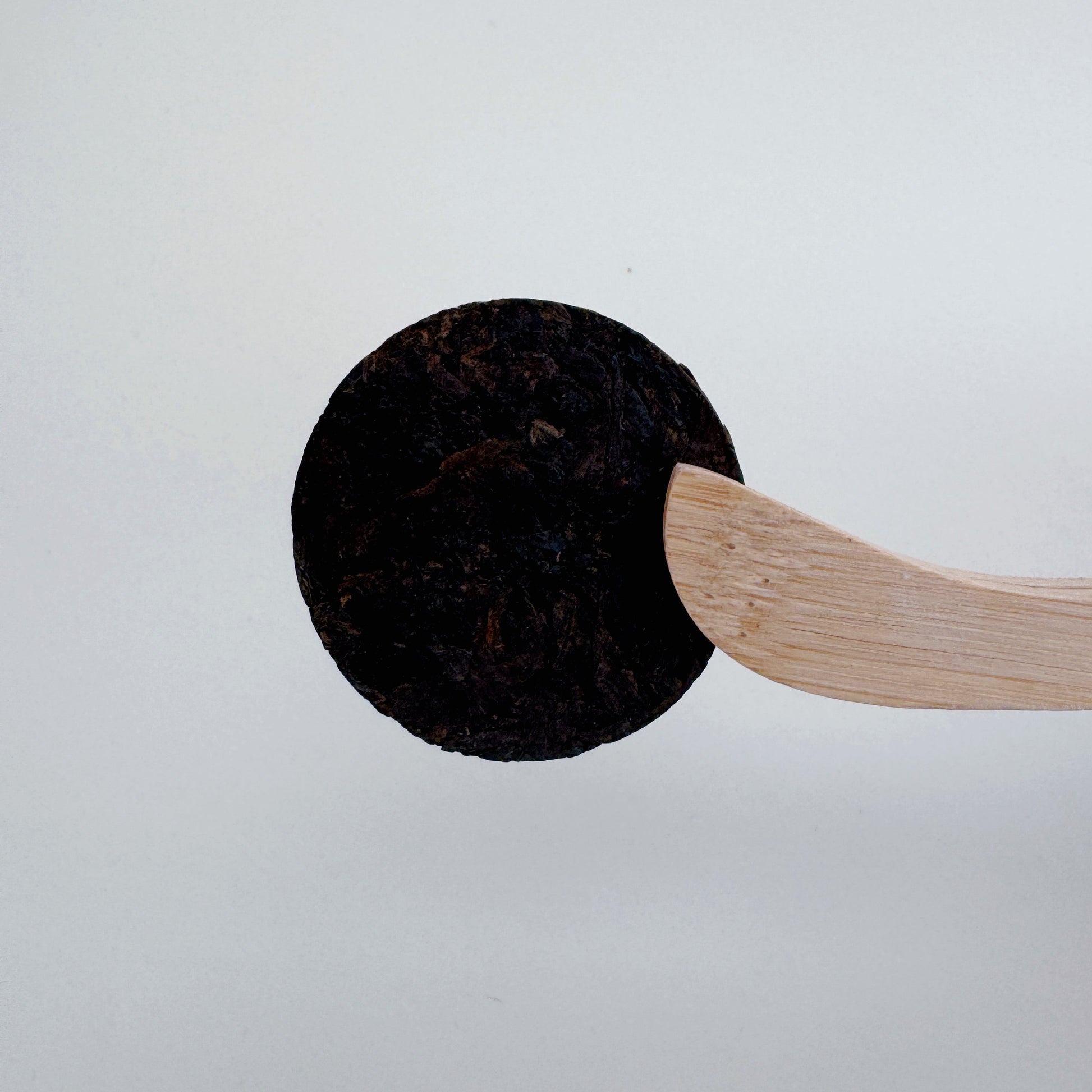 Bingdao ripe pu'er mini-cake close up
