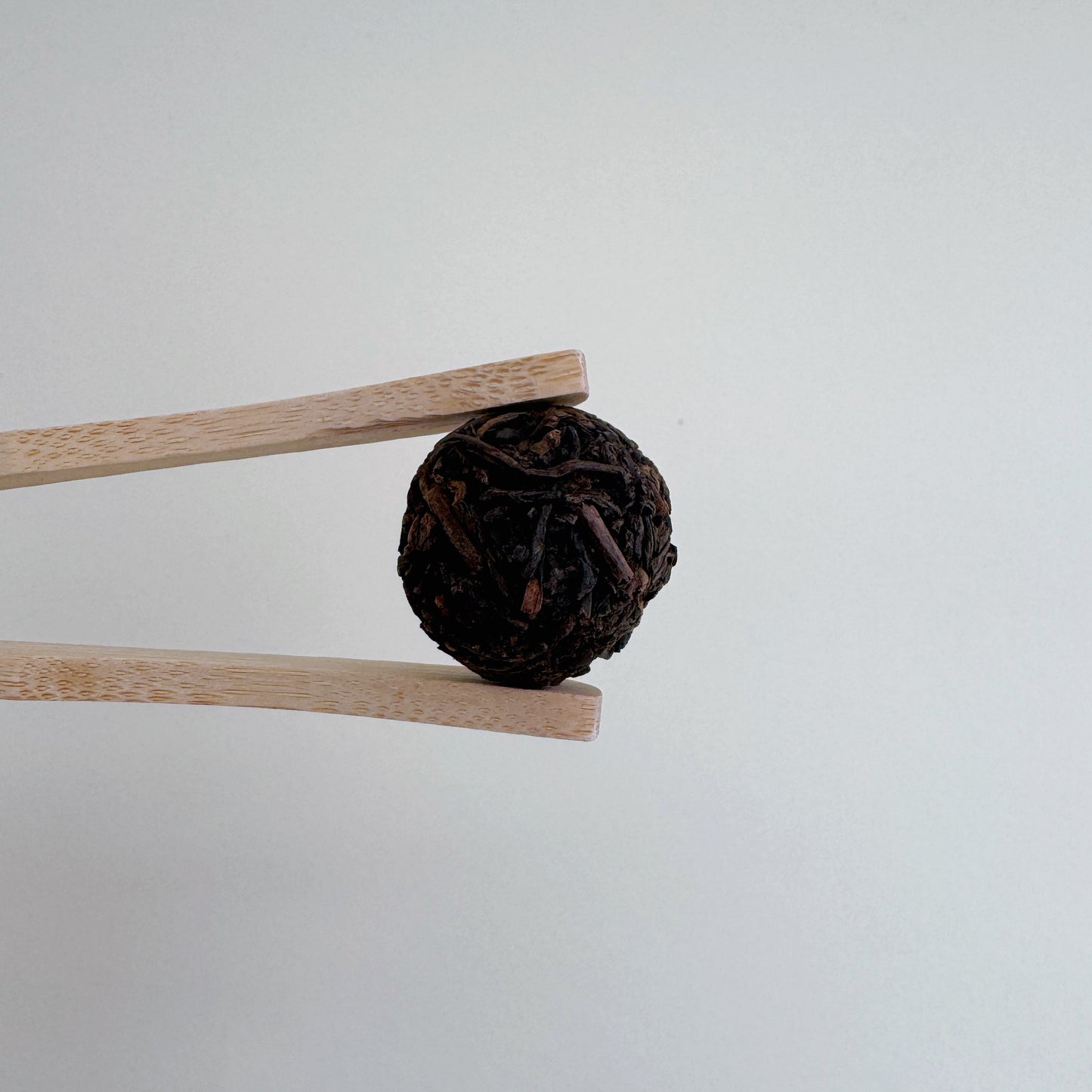 Ripe pu'er dragon ball close up