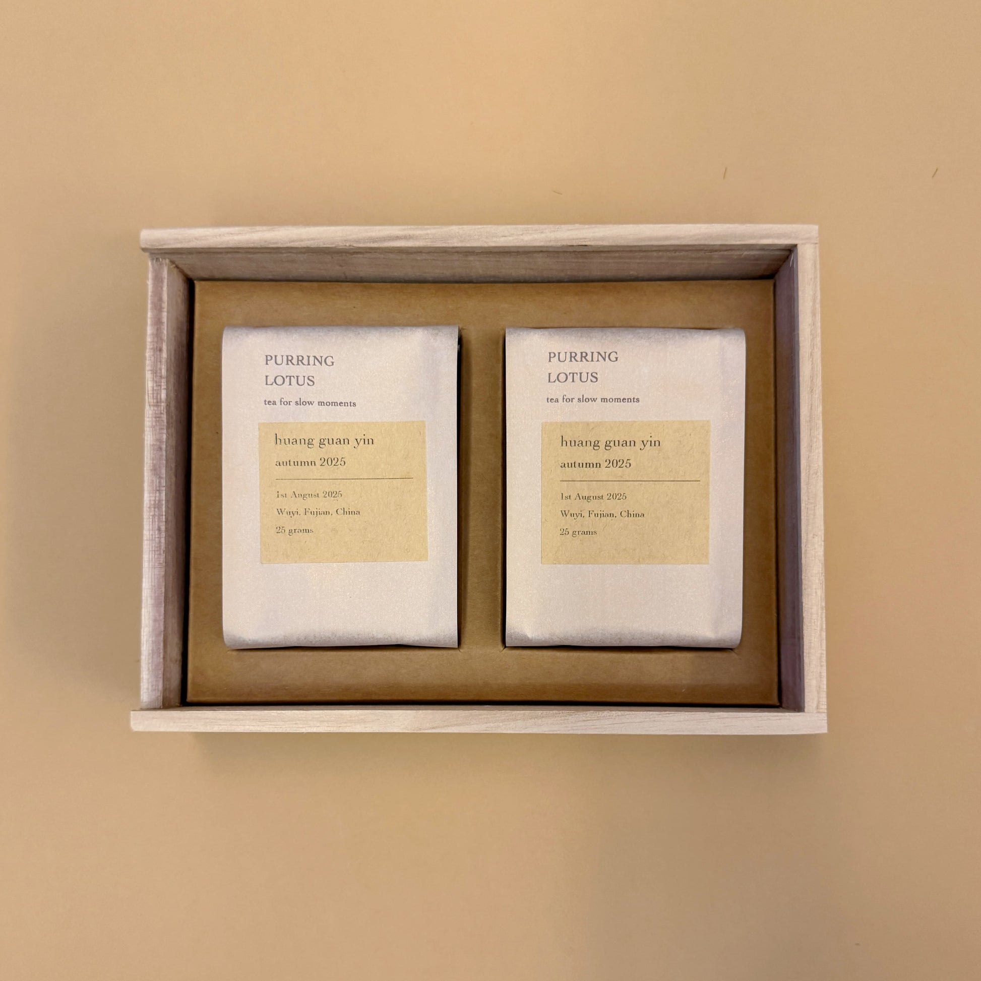 Wuyi Rock Oolong bags in packaging